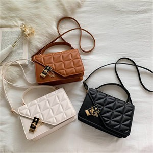 New Retro Solid Color Small Bags 2023 Fashion Embossed Crossbody Bag Magnanimous Rhombus Simple Handbag for Women